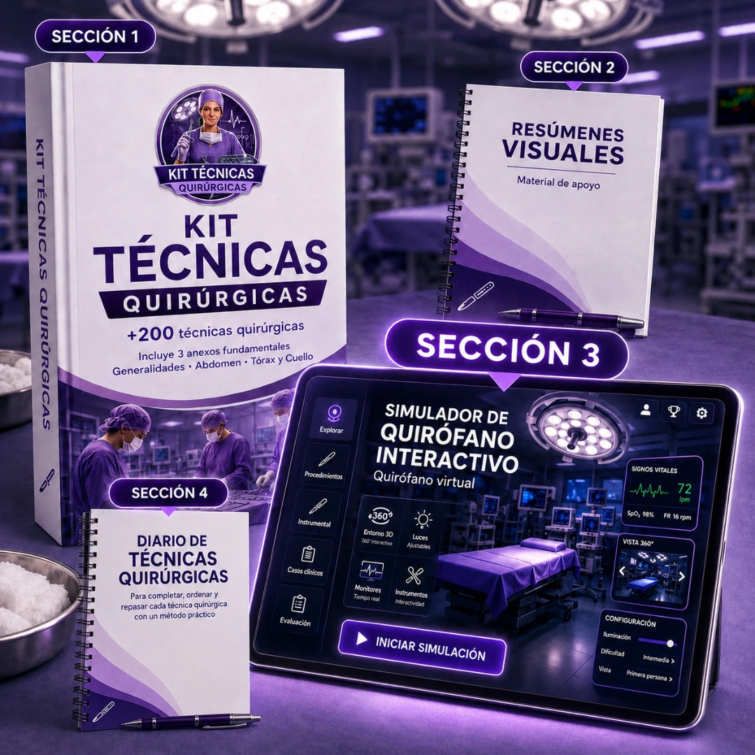 KIT TÉCNICAS QUIRÚRGICAS + 6 BONUS DE REGALO